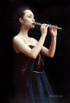 夜笛 中国のチェン・イーフェイの女の子 Oil Paintings